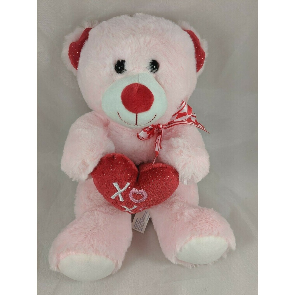 Pink Bear Plush XOXO Heart 13 Inch Midwood‎ Brands Valentines Stuffed Animal